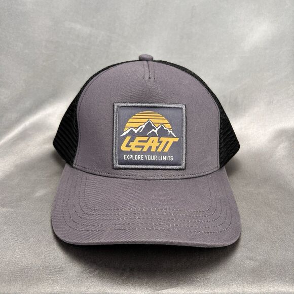 Leatt Trucker Snapback Hat Explore Your Limits Gray Black Mesh Outdoor Moto‎ Cap - Picture 3 of 12